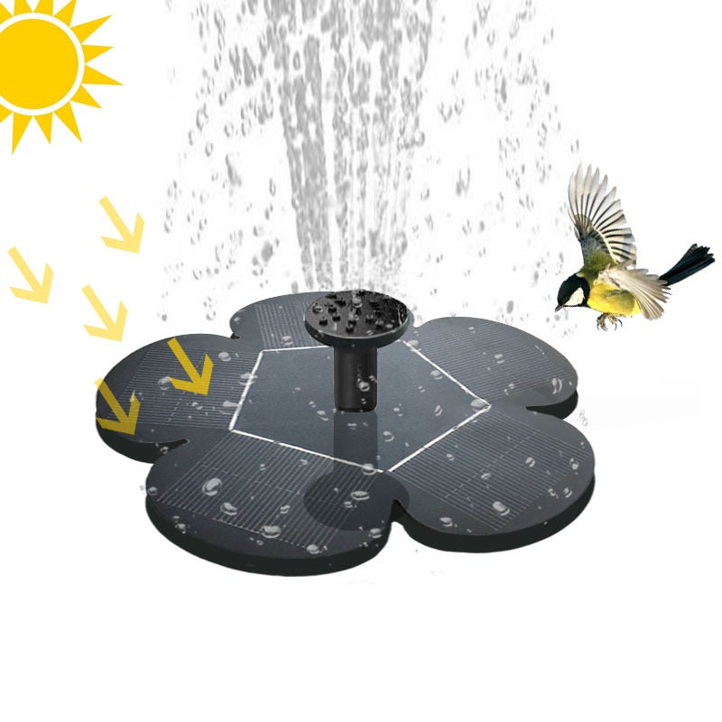 Fontaine solaire avec pompe à eau, panneau solaire de forme variée, bain d'oiseaux, motif caniche de jardin, noir, 1,50 W, 7,50 V - 7