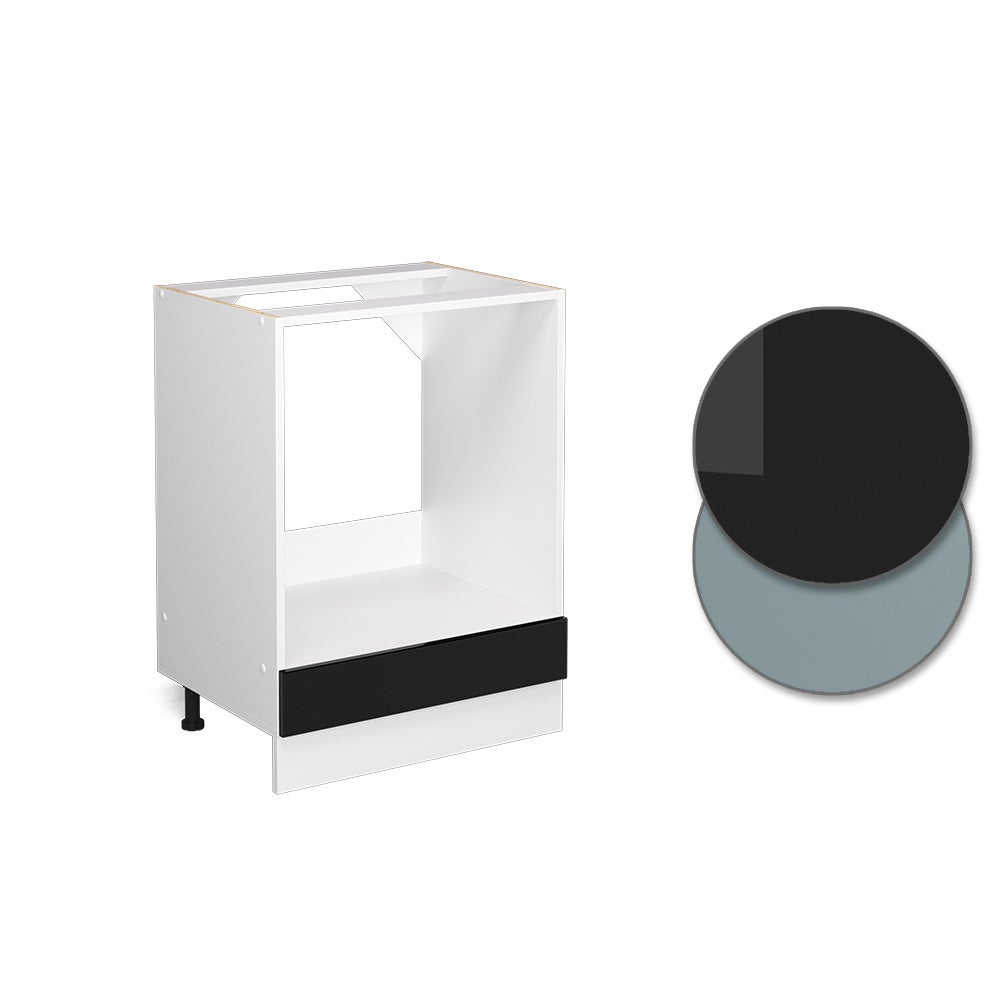 Vicco Meuble pour four R-Line, Noir Haute brillance, 60cm sans PT - 4