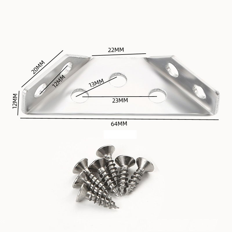 Staffe Angolari In Acciaio Inox - 30 Pezzi Con Viti - Per Mobili, Scaffali, Armadi - 3 Misure Diverse - Foto 6