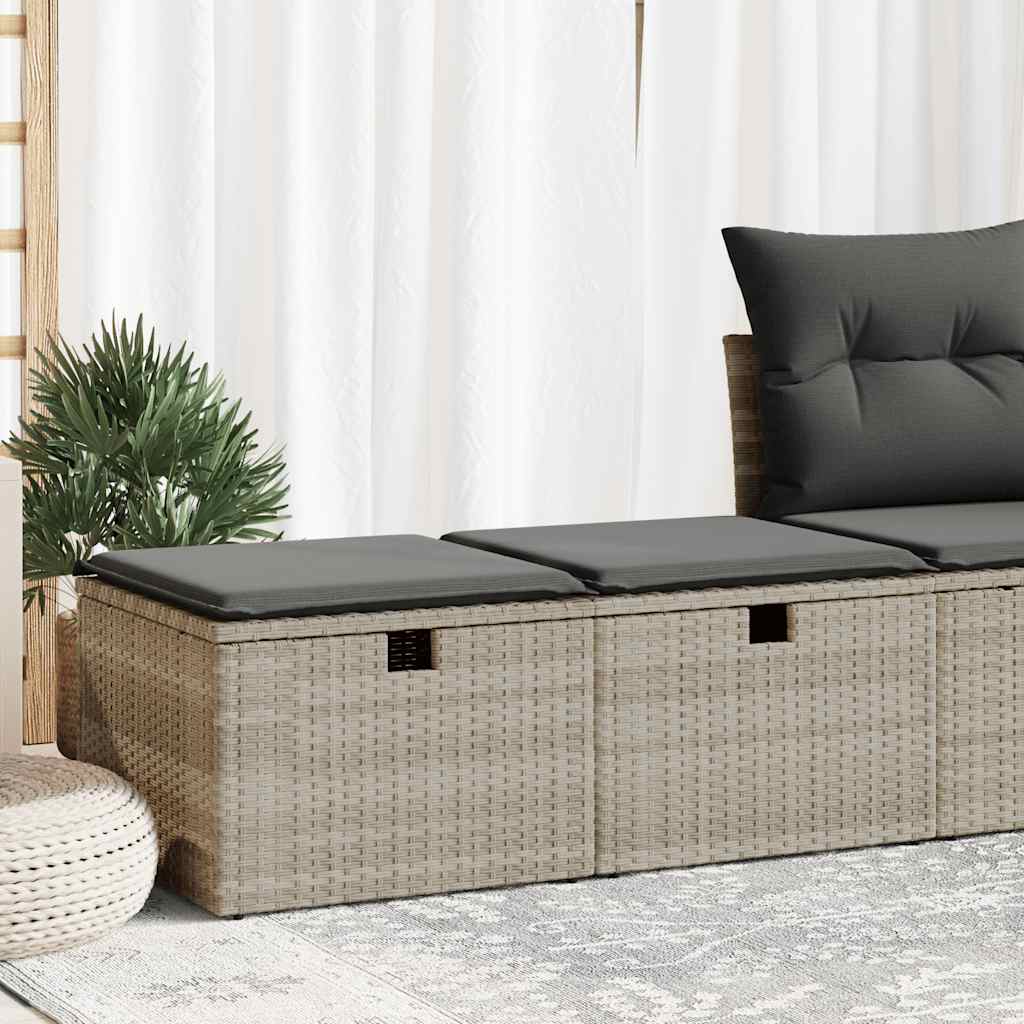 2-cz sofa ogrodowa z poduszkami, jasnoszary, rattan PE i akacja vidaXL
