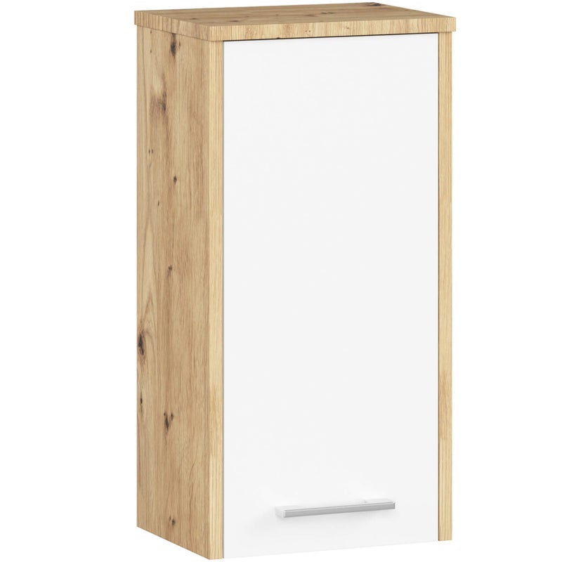 Szafka łazienkowa AKORD FIN Dąb Artisan 30 cm 1 drzwi kolor Biały mat 2 półki 30x22,5x60 cm