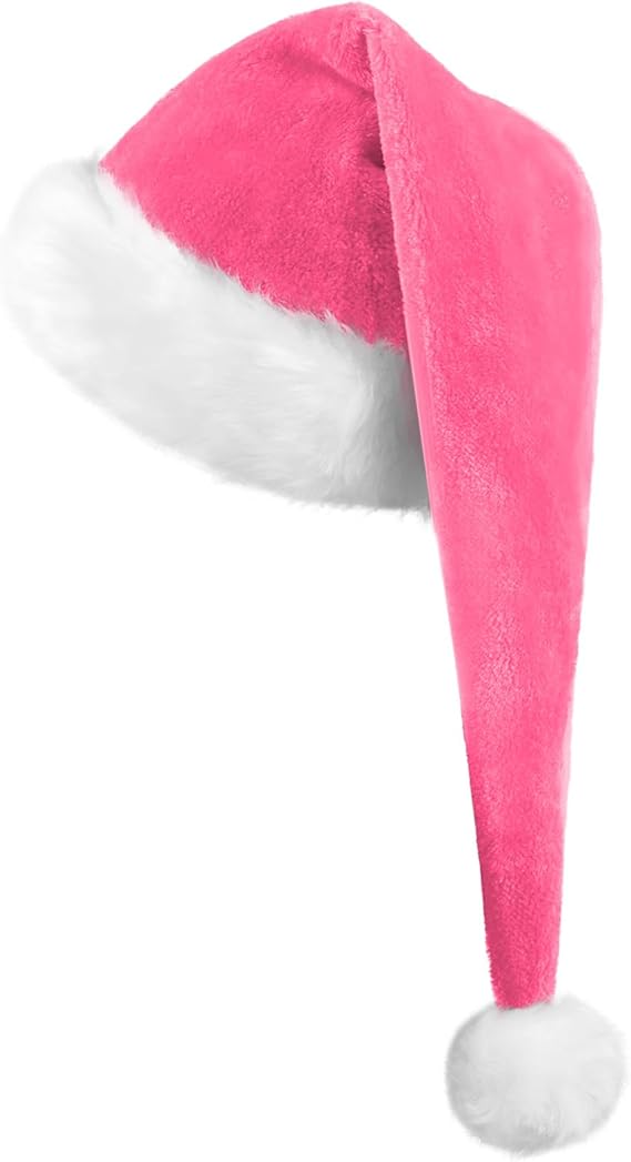 1 sztuka (32*45 cm) różowa długa czapka świąteczna, czapka świąteczna dla dorosłych mężczyzn i kobiet, czapka świąteczna, czapka Mikołaja