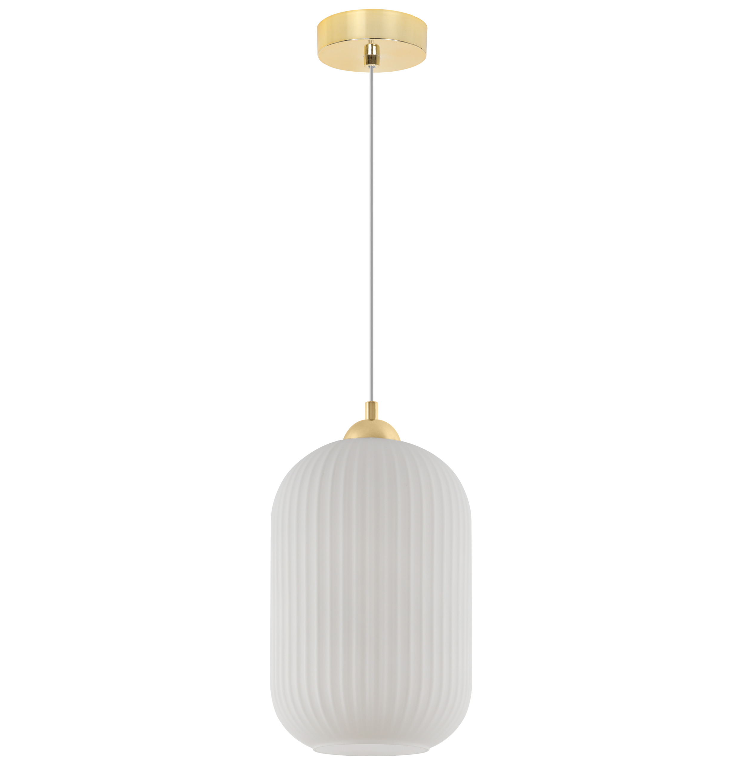 Lampa sufitowa wisząca Riffle loft 1xE27 klosz duży walec biały/złoty Light Home LH