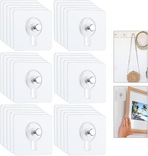 Lot De 50 Crochets Pour Accrocher Des Photos - Sans Perçage - Pour Clouer Ou Accrocher Des Photos - Sans Perçage - Pour Cadres Photo Suspendus, Peintures Et Montres (blanc