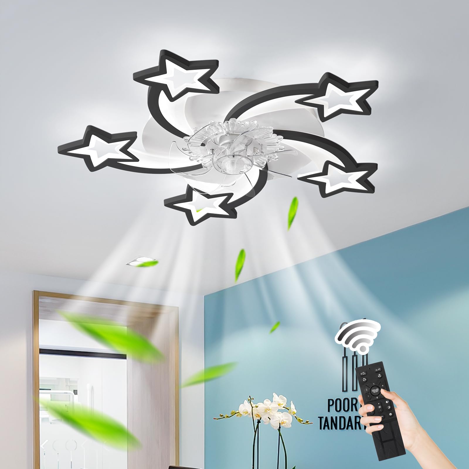 Ventilateur de plafond intelligent d'intérieur à 3 pales à DEL intégrée Globe Bellmore, trousse d'éclairage et télécommande, 48 po, noir | Canadian Tire Ventilateur de plafond intelligent d'intérieur à 3 pales à DEL intégrée Globe Bellmore, trousse d'éclairage et télécommande, 48 po, noir | Canadian Tire