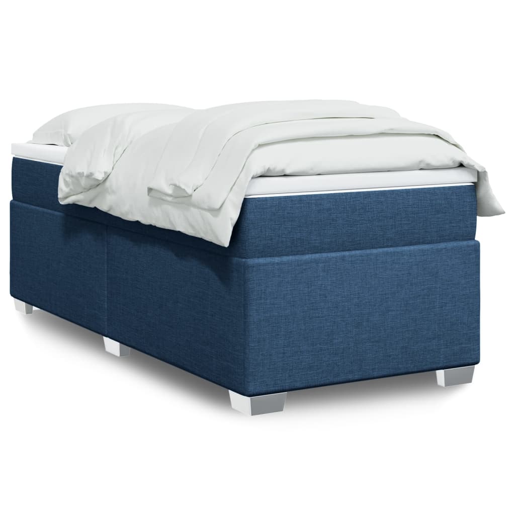 Cama box spring con colchón tela azul 80x200 cm | Leroy Merlin