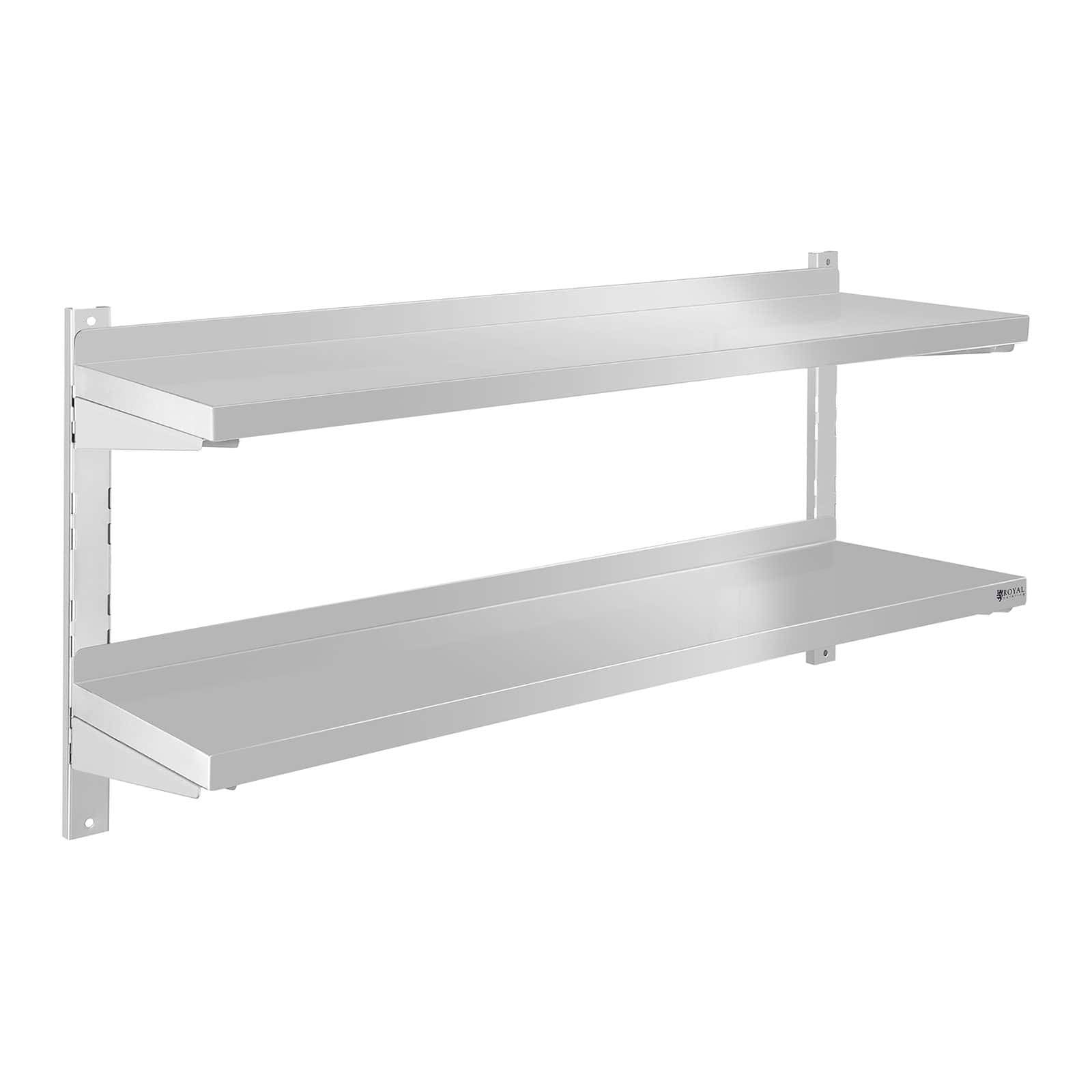 Étagère murale - Royal Catering - 120 cm de long - Acier inoxydable - 6