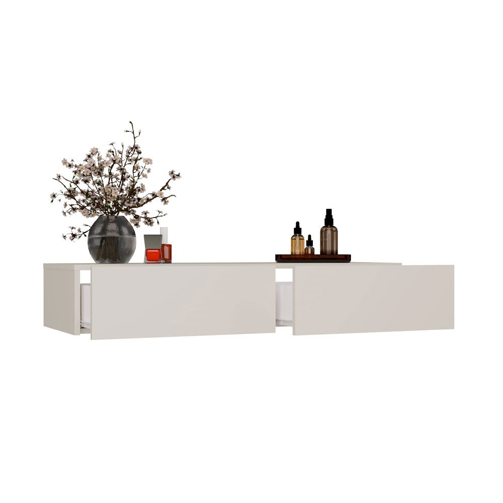 Coiffeuse sans miroir en MDF Beige H. 20 x l. 110 x P. 40 cm - 9