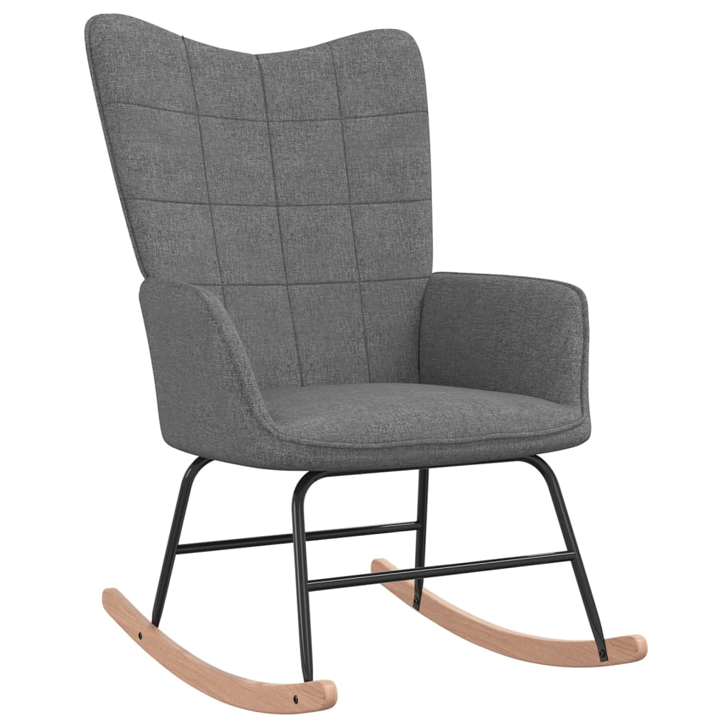 Chaise à bascule | Fauteuil à bascule | Fauteuil de relaxation avec tabouret Gris foncé Tissu826200 - 3