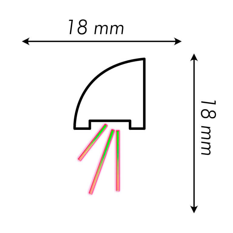 Moldura para LED L1818 - Polimeros extruidos de alta densidad - HIPS - Medidas: 200 x 1,8 x 1,8 cm - Bovelacci - 4