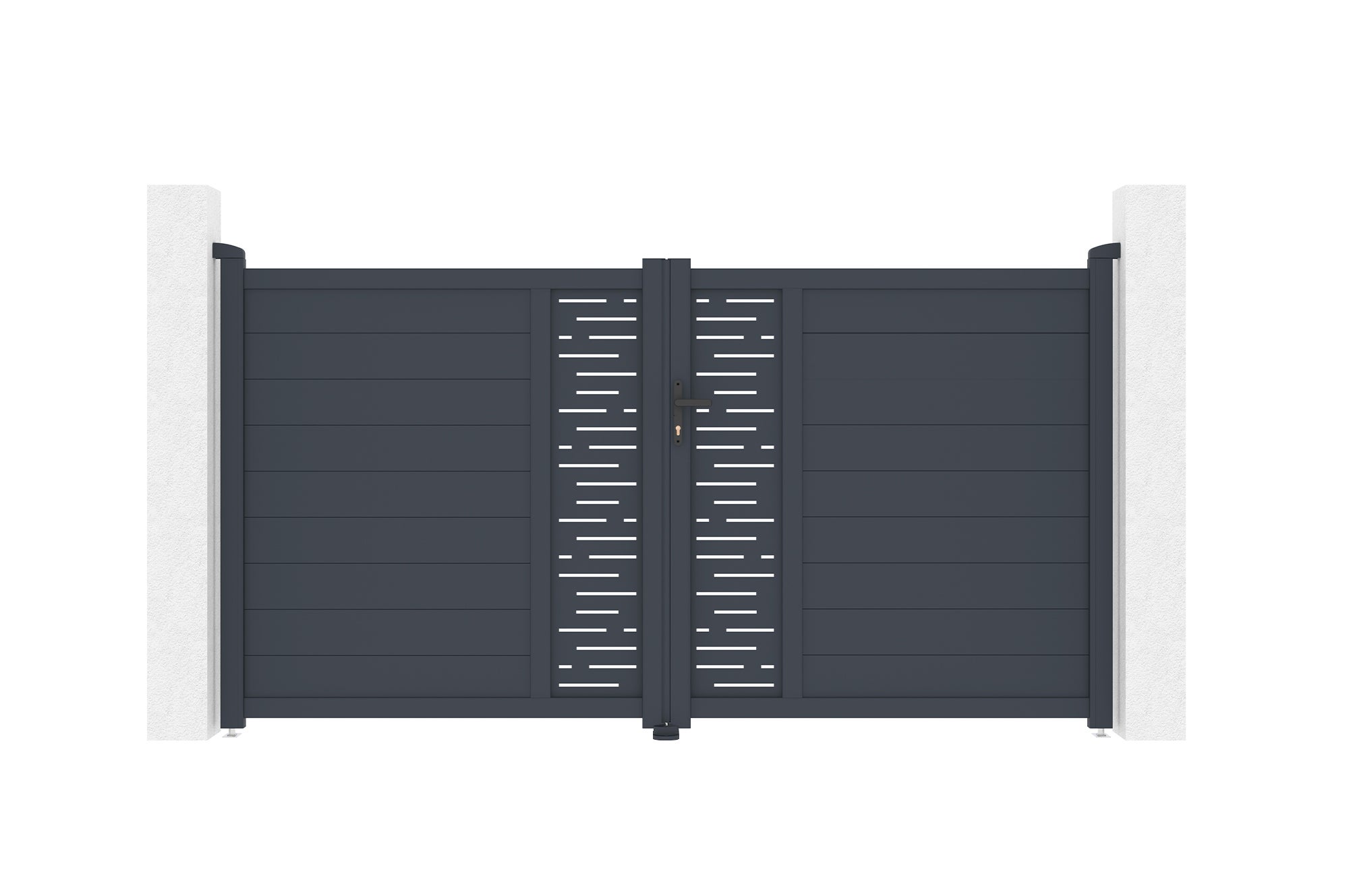 Brama aluminiowa dwuskrzydłowa 3m ARLBERG 300B160 Szara