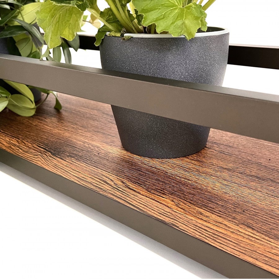 Etagère FLOWERS 115 cm MARRON, Suspendue au Plafond avec Chaînes, Idéale comme Support à Fleurs et Plantes pour la Maison, Jardin, Balcon par Yelloo - 3