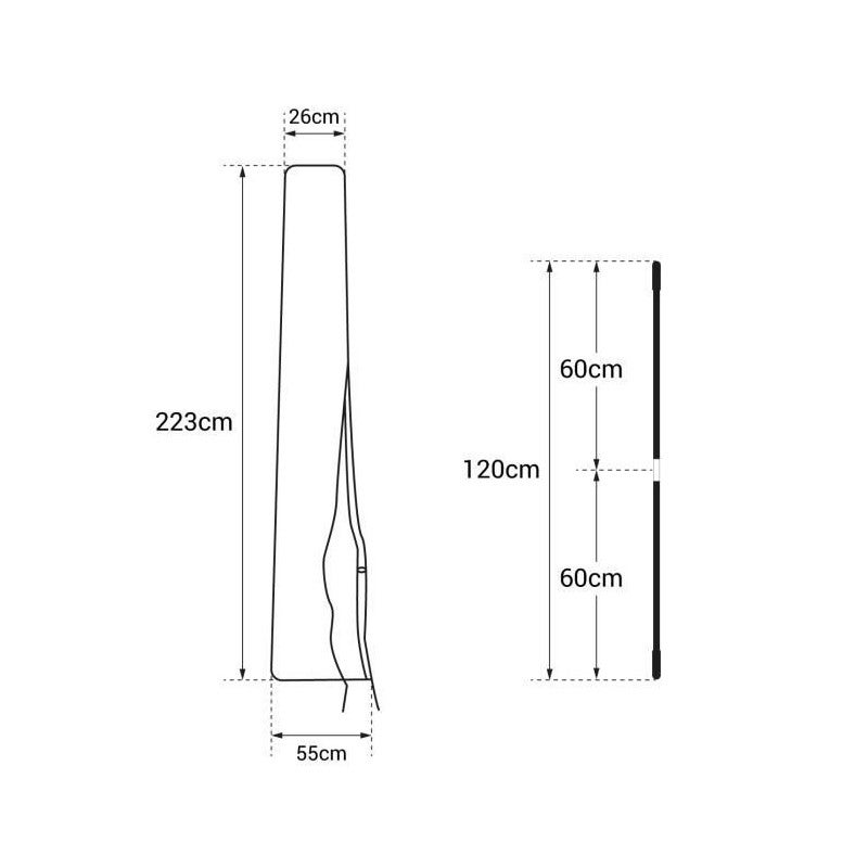 Housse 218cm pour parasol déporté - 2