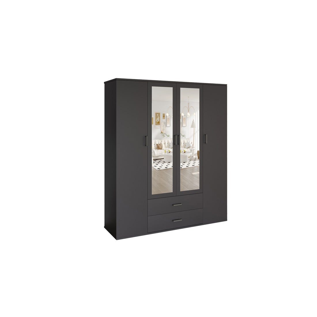 Miroir Mural Design Industriel 80cm Noir - Gamm vert Miroir Mural Design Industriel 80cm Noir - Gamm vert