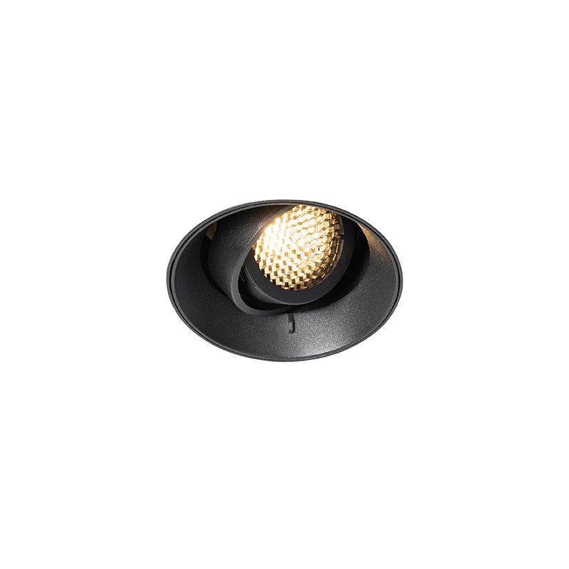 Set di 6 faretti da incasso moderni neri GU10 rotondi senza bordi - Oneon Honey - 9