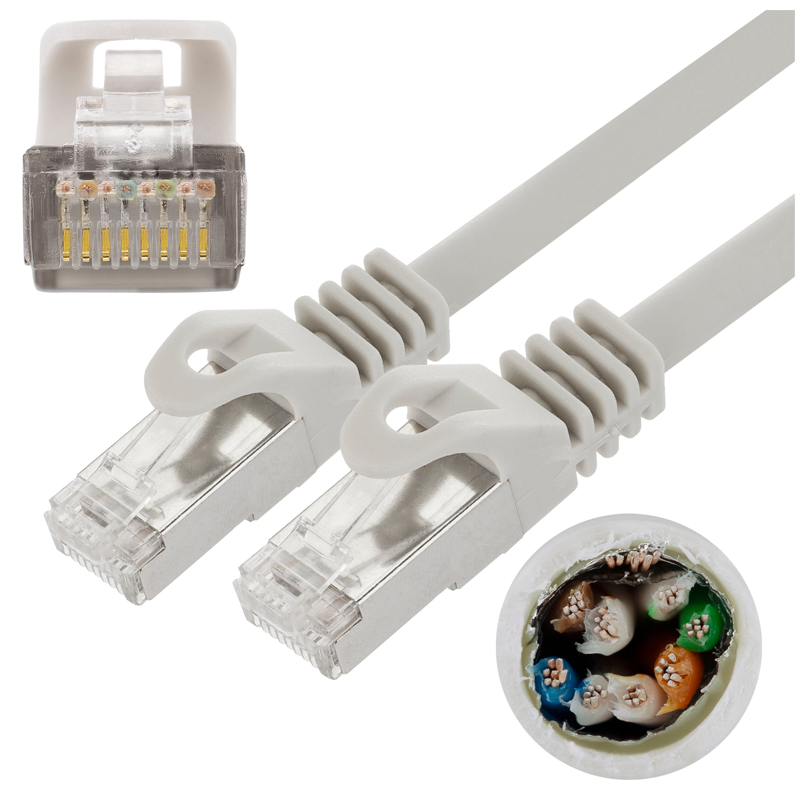 NEKU Kabel Patchcord FTP kat.5E RJ45 LAN szary 2m