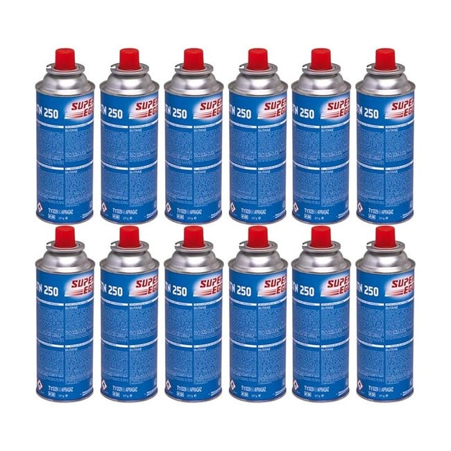 Pack de 12 cartouches de gaz 190gr Butane perçable sécurité stop-gaz breveté KEMPER Pack de 12 cartouches de gaz 190gr Butane perçable sécurité stop-gaz breveté KEMPER