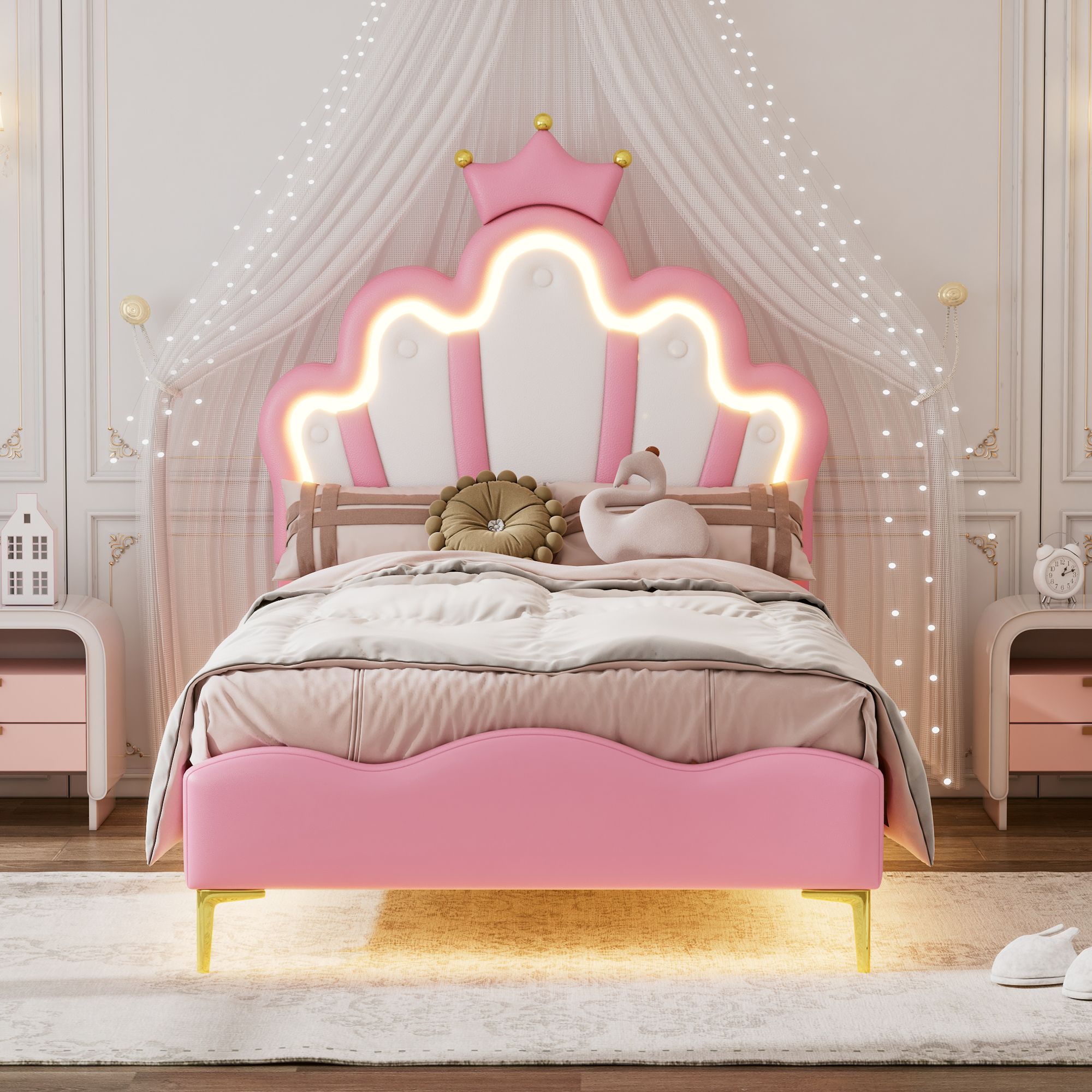 Letto Piano, 140*200 Cm, Letto Per Bambini, Barriera Di Sicurezza Ringhiera Pino Rosa 98150581 Letto Piano, 140*200 Cm, Letto Per Bambini, Barriera Di Sicurezza Ringhiera Pino Rosa 98150581