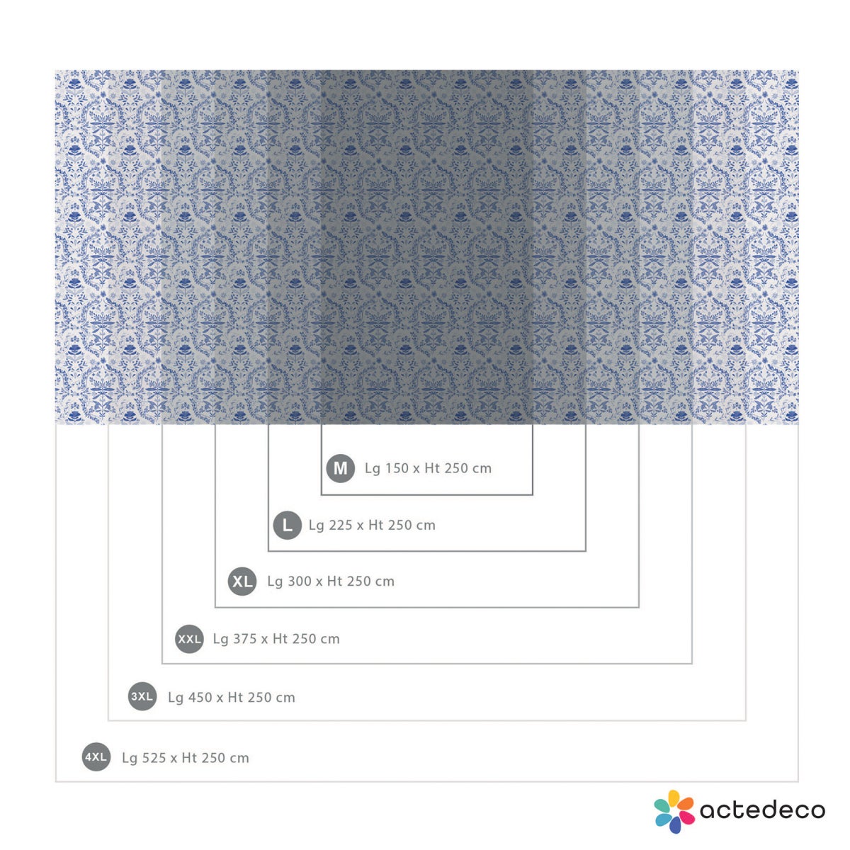 Carta da parati panoramica con motivi mediterranei Blu 225x250cm - 4