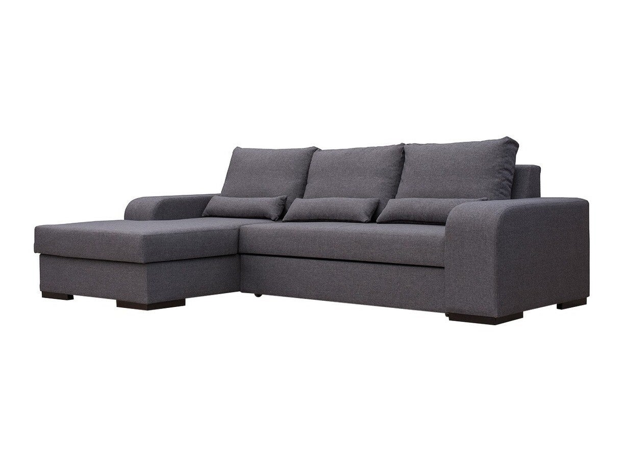 Sofá rinconero kingsport 103, gris, función de descanso, caja de ropa de cama, 285x165x90cm