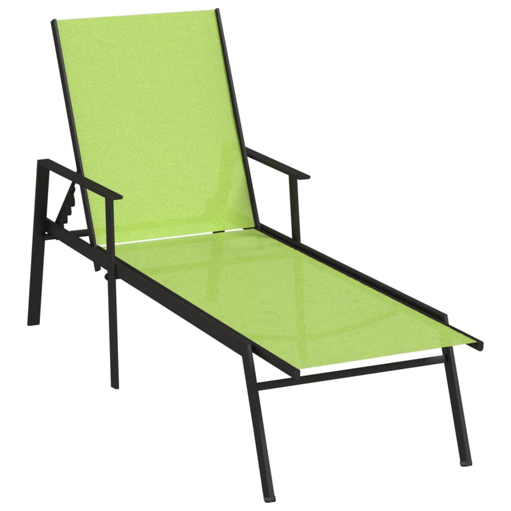 Lettino Prendisole Charles - Acciaio E Tessuto Sintetico, Reclinabile, Poggiatesta, Per Giardino/Piscina
