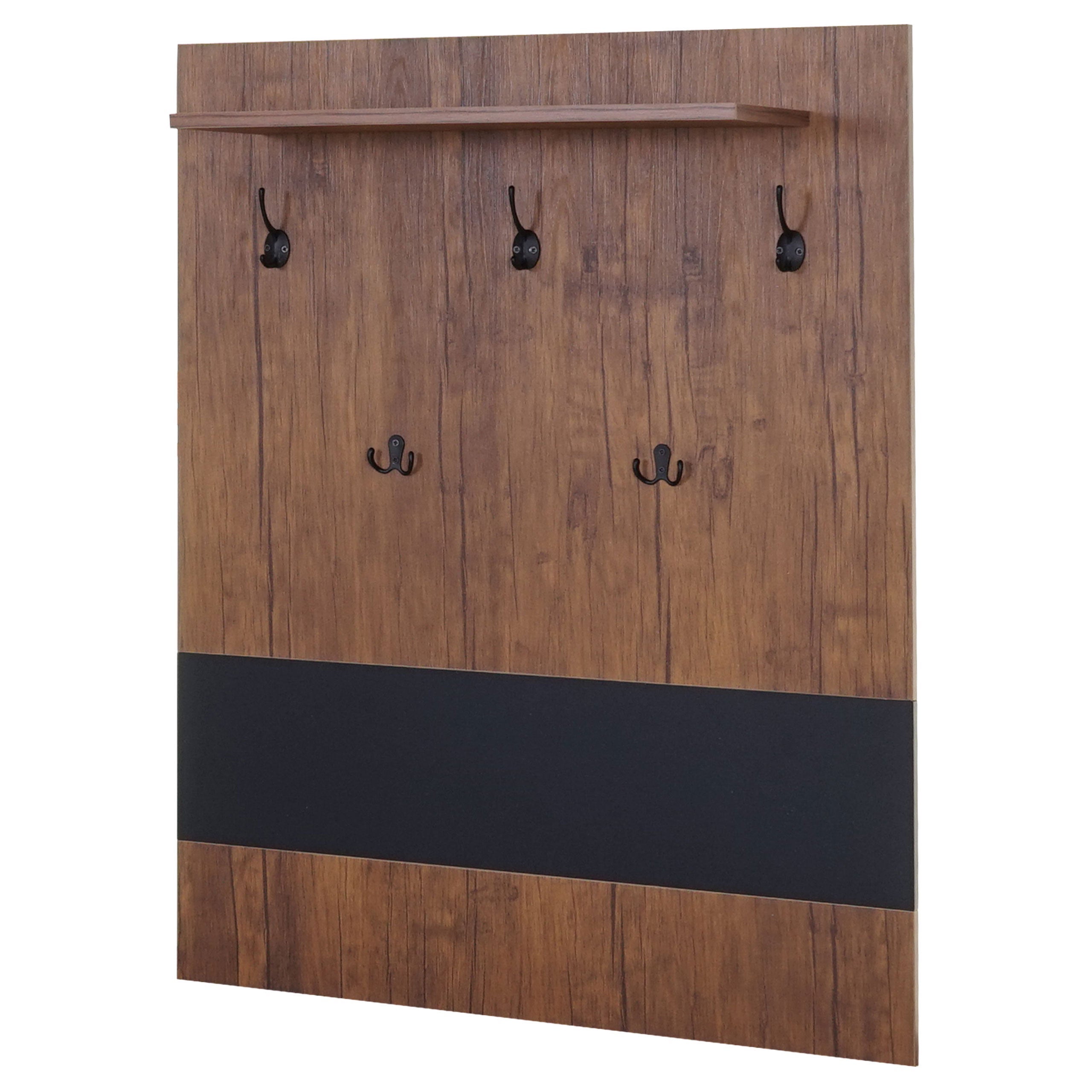 Pannello appendiabiti da parete 5 ganci 100x80 cm effetto rovere 04 ...