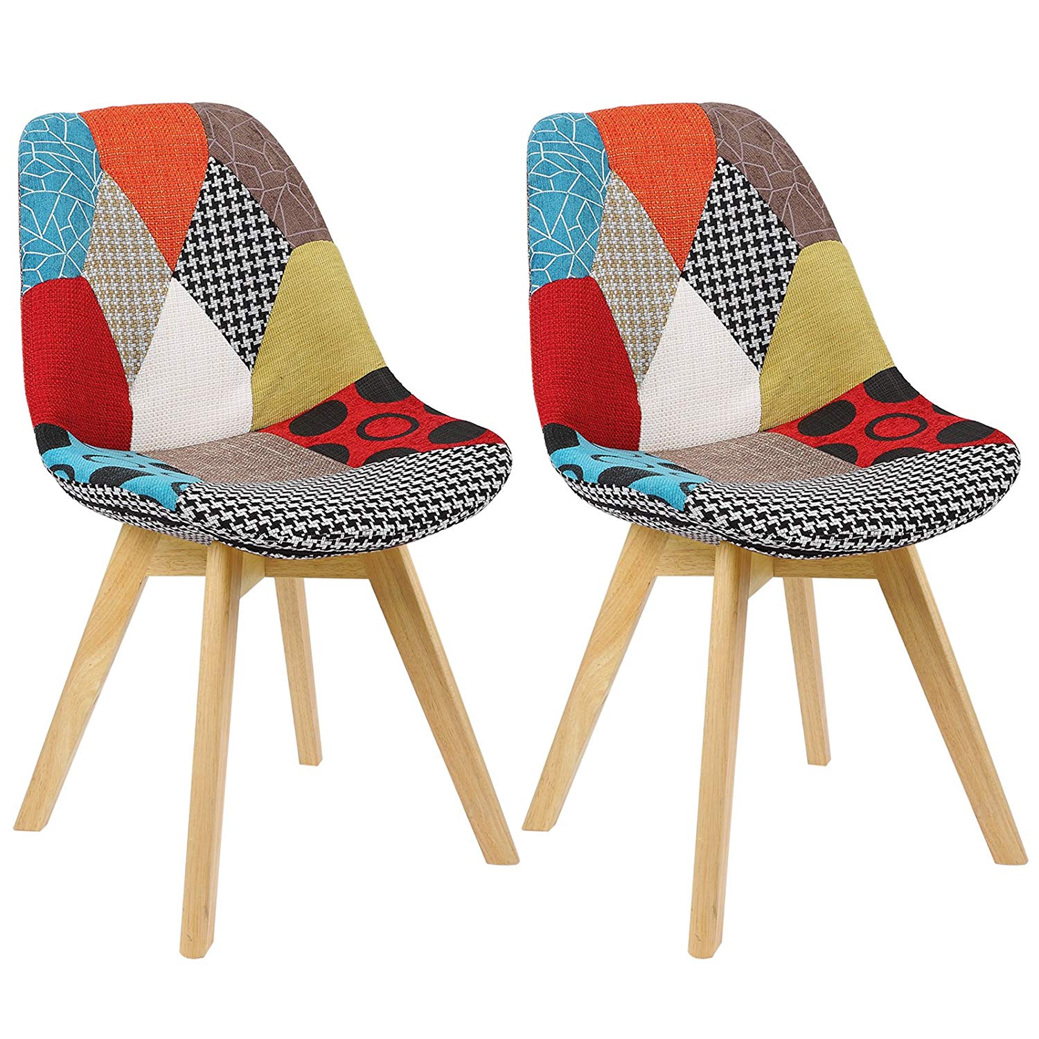 WOLTU Lot De 2 Chaises De Salle à Manger En Lin Et Bois Massif - Style Scandinave Et Confortable - Gris