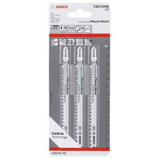 Bosch T 118 EHM Lame Scie Sauteuse Endurance – Acier Inoxydable 2-5 Mm, Denture Progressive