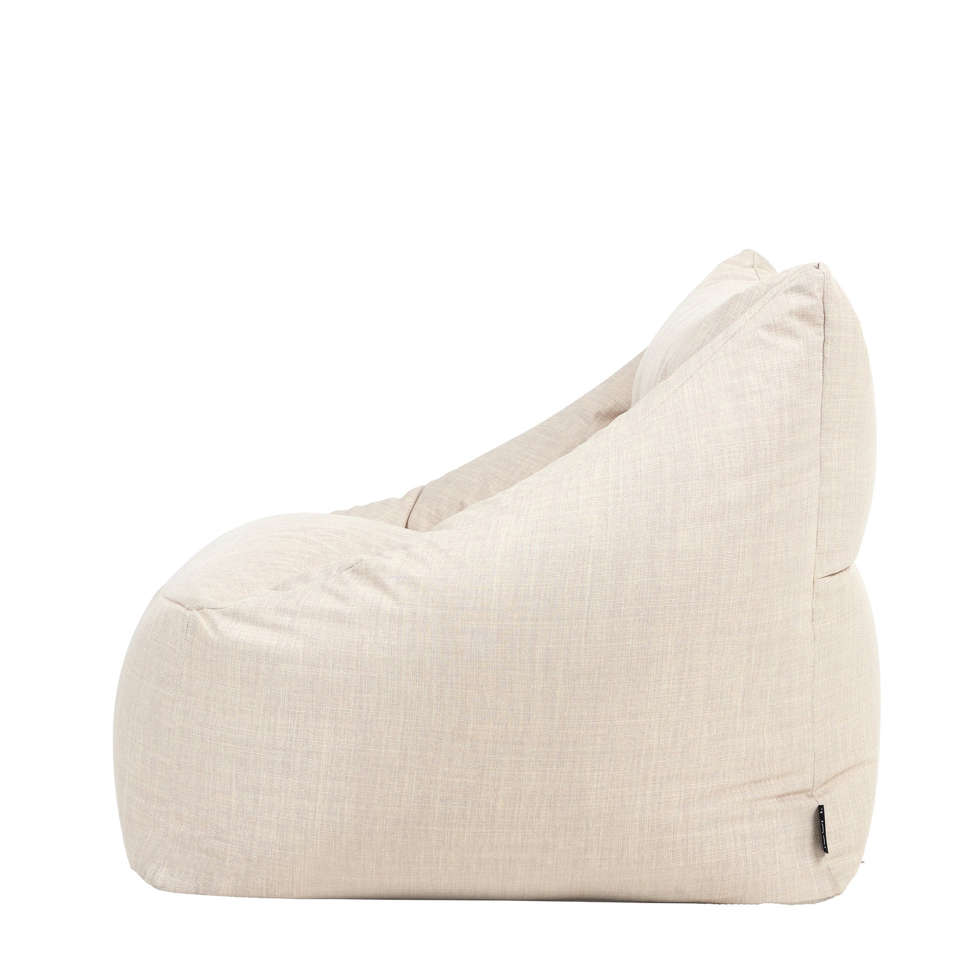 Pouf poltrona Icon per interni ed esterni in tessuto intrecciato Oeko-Tex® beige, 97x73x84 cm, Made in Germany - 4