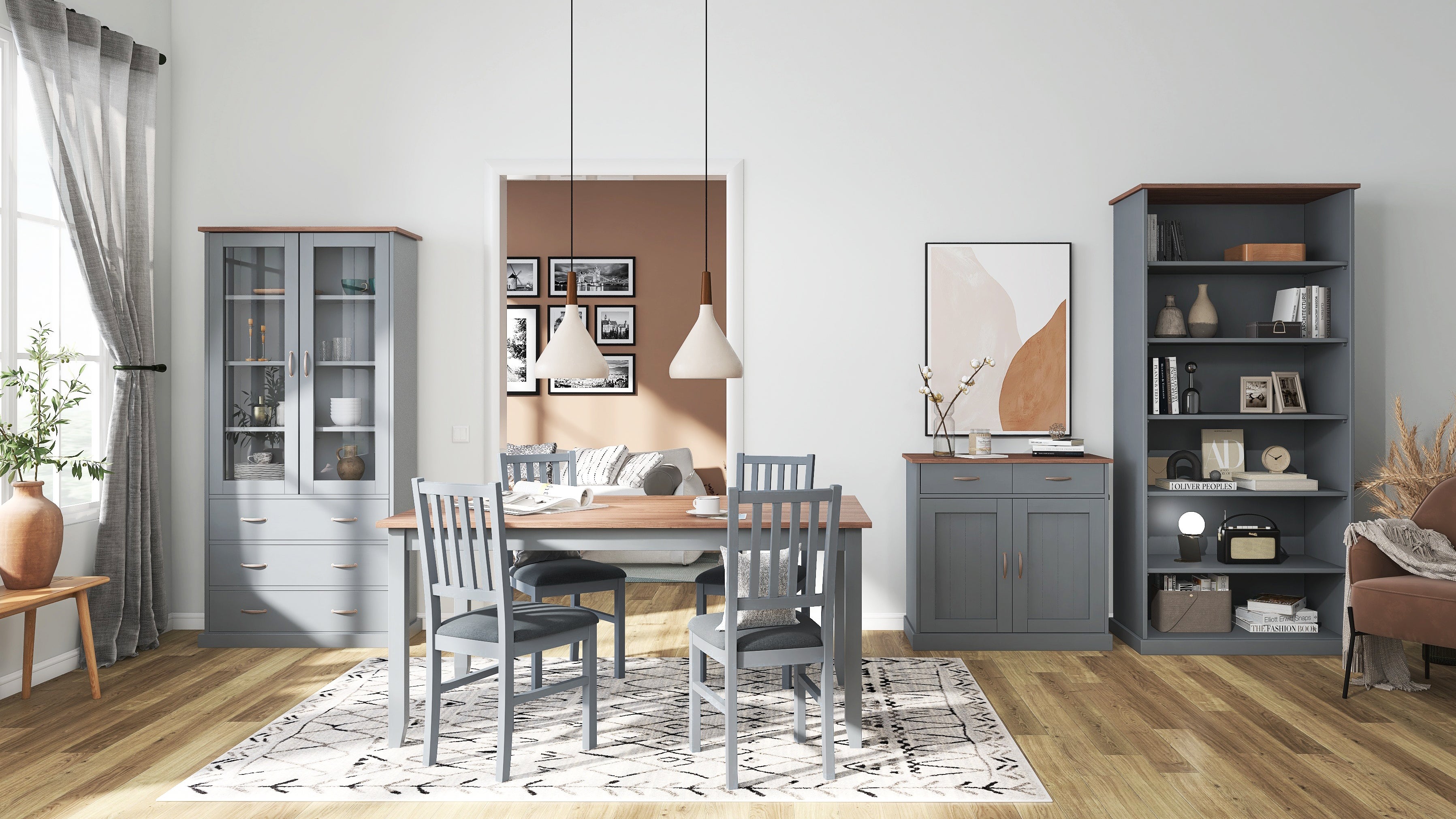 Luzerna stół do jadalni szary, brąz.