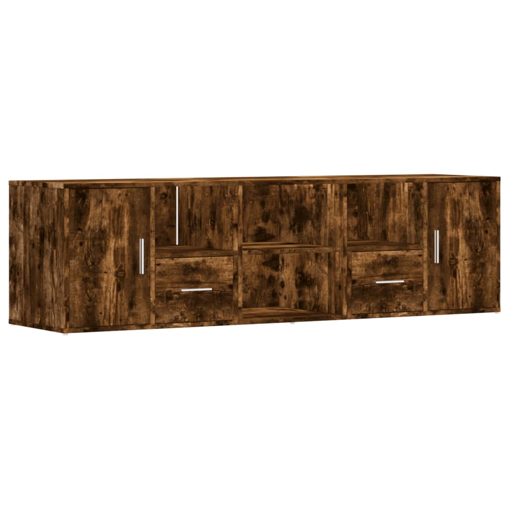 Mueble de almacenaje | mueble de esquina madera ingeniería roble ahumado 160x40x45 cm cfw682338