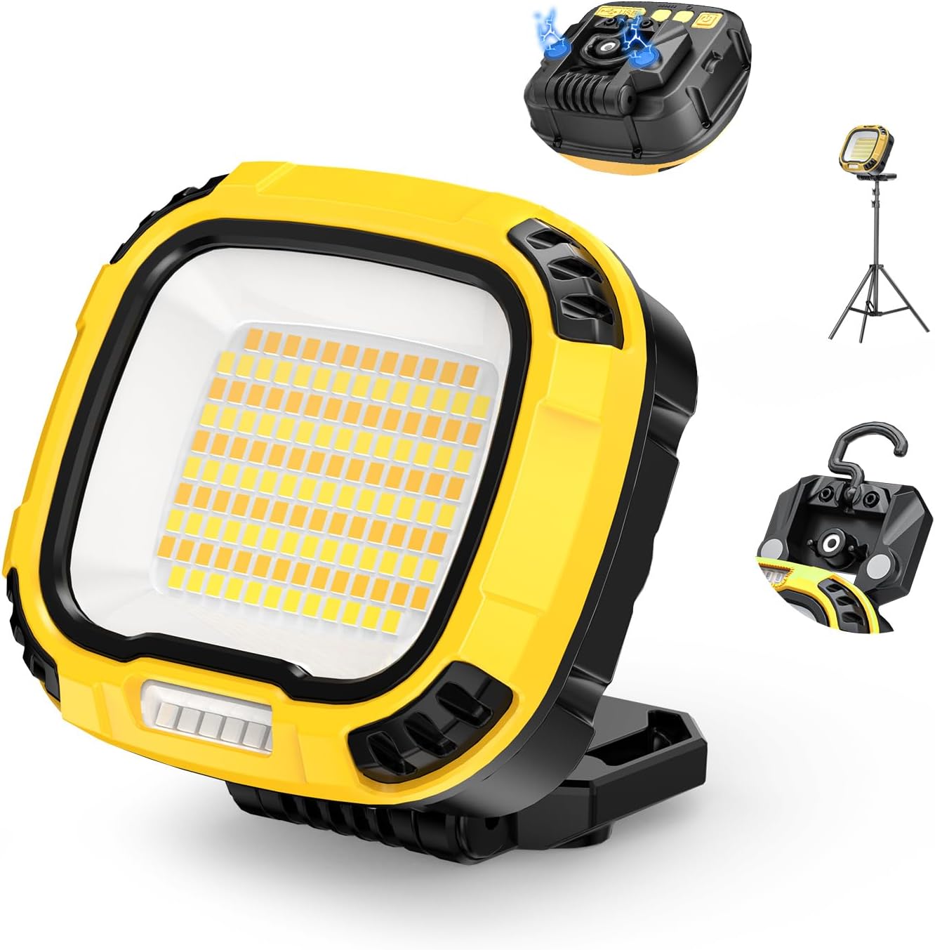 Lampa robocza LED o mocy 1200 lm, 14 trybów, akumulator 5400 mAh – wodoodporna lampa COB do warsztatu, garażu, użytku na zewnątrz i w sytuacjach awary