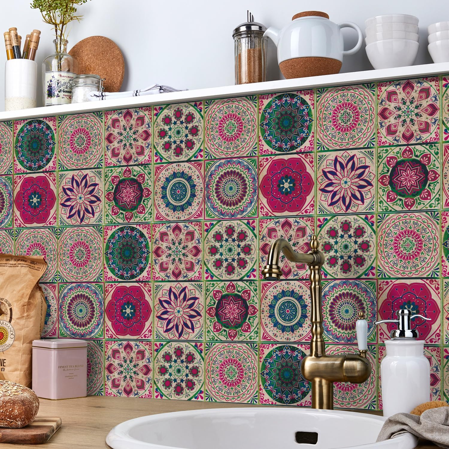 20 pz adesivi da parete piastrelle stile marocchino bagno