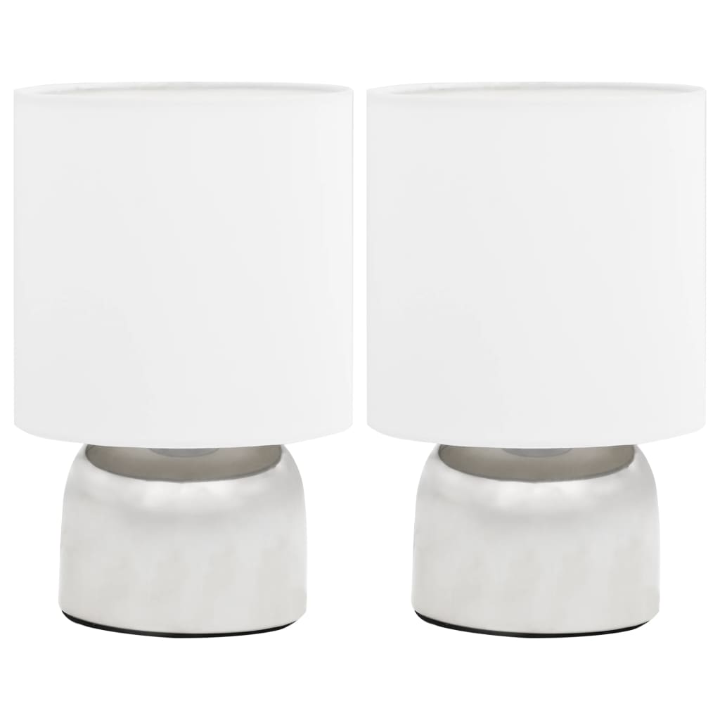 2 pcs Lampes de table Bouton tactile Blanc E14 CFW36535 | Leroy Merlin