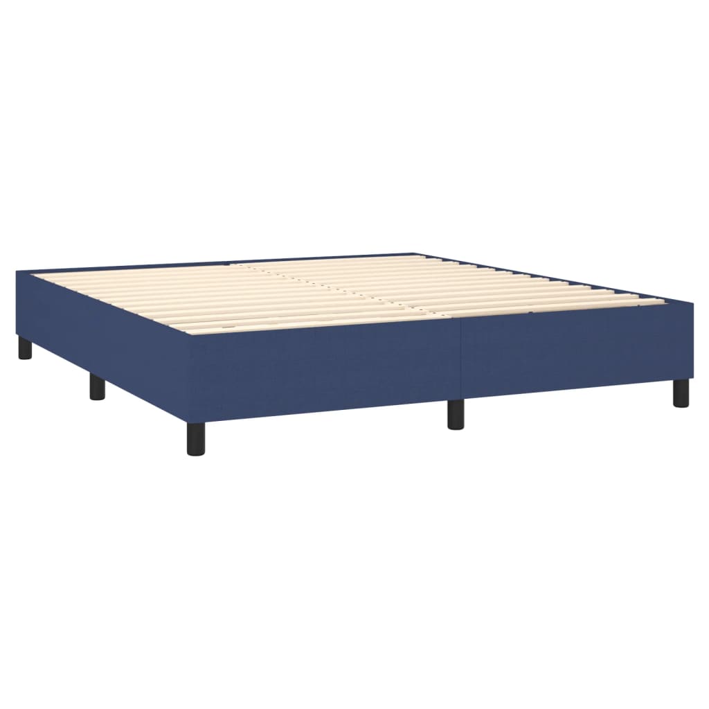 Maison Exclusive - Sommier à lattes de lit et matelas et LED Bleu 160x200 cm Tissu - 5