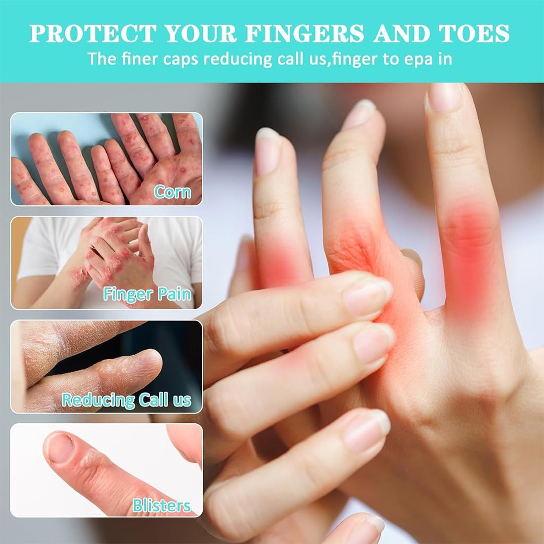 12 protectores de dedos de gel de silicona para protección de dedos - 5