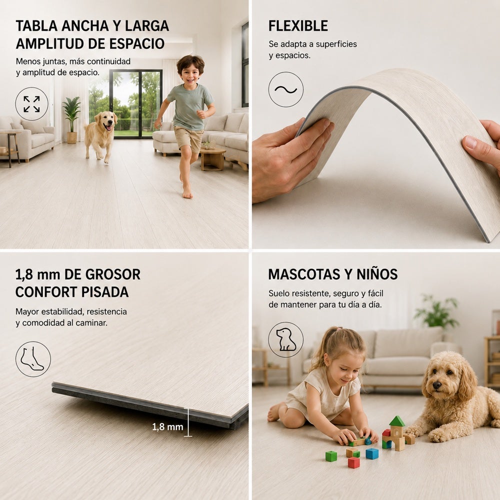 Arquiservi® - Piso Vinílico Autoadesivo em PVC Carvalho Natural 25 m² - Para residências e empresas | Impermeável | Fácil Instalação | 2 mm - 3