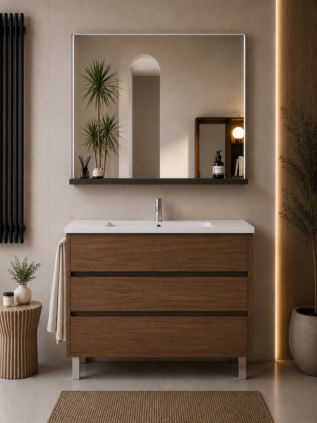 Mobilier de baie cu lavoar ORIGENBATH IMPERIA fără oglindă 60x35 cm frasin tea