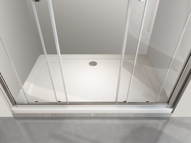 Porta Doccia A 4 Ante Per Nicchia - Cristallo Temperato 6mm Trasparente, EasyClean Anticalcare, Misure 153-158 Cm - Foto 3