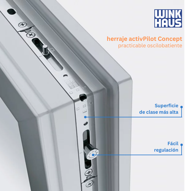Balconera PVC 900x2100 oscilobatiente izquierda blanca | perfil Kommerling - 5