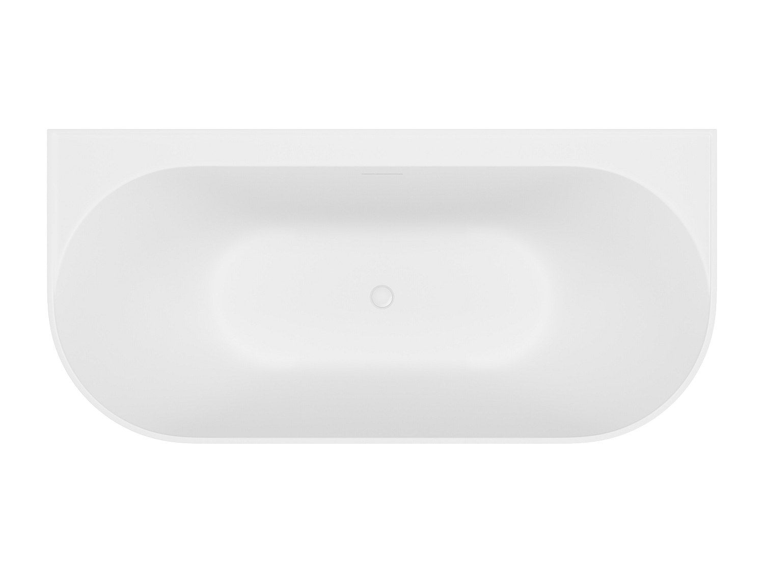 Bañera semi exenta - 230 L - 160 x 75 x 58 cm - Blanco mate - Acrílico - AMOBIA - 4