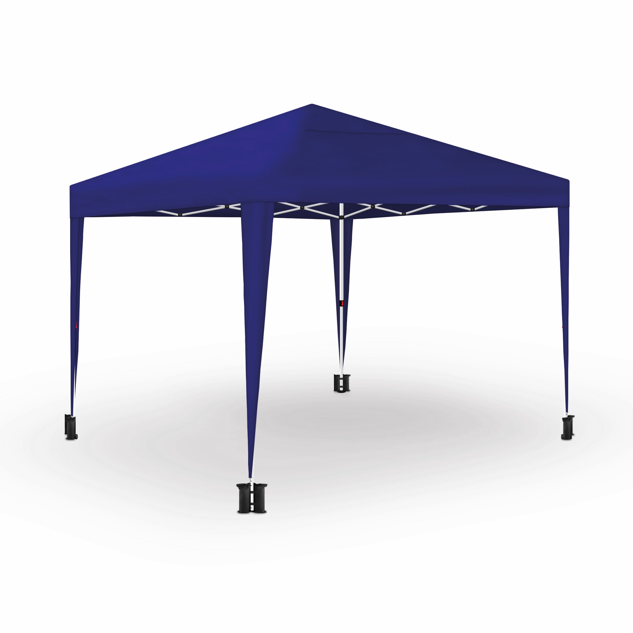 Wasabi - Carpa plegable 3x3 m Azul - 4 paredes laterales - Saco de transporte - Bolsas de arena para mayor aguante - Pérgola jardín - 7