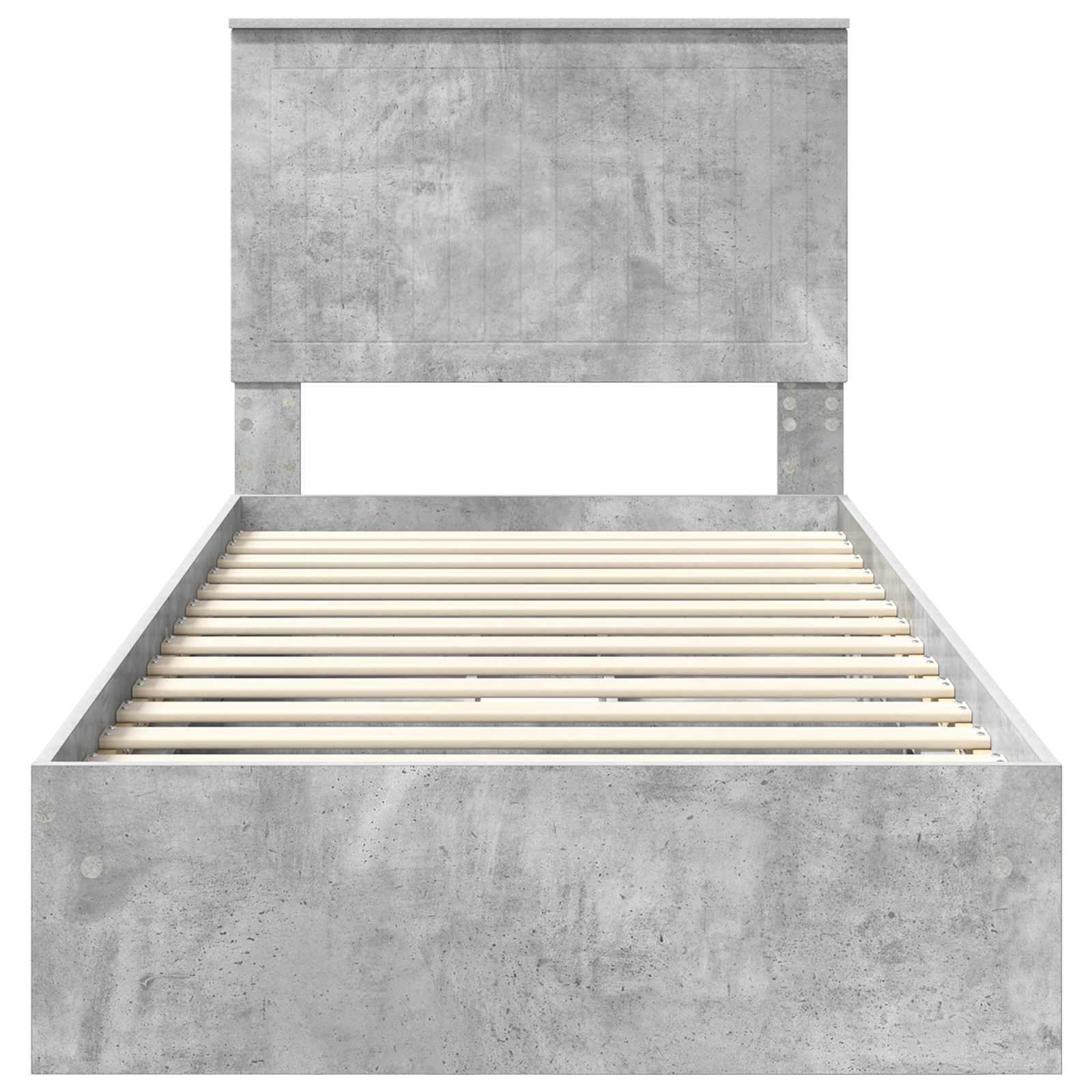 Lit de rangement Gris béton 90 x 190 cm panneau de bois - 8