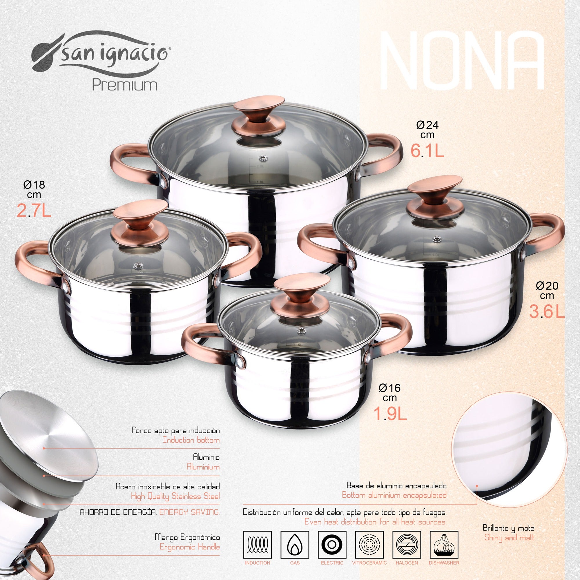Set di pentole San Ignacio Nona con utensili da cucina - 3