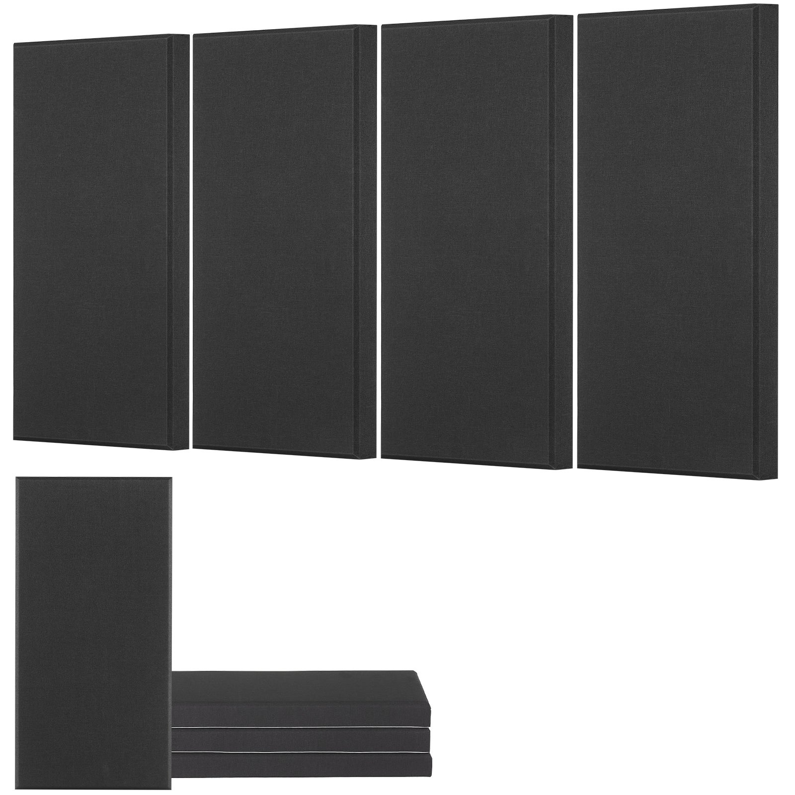 4x Panele akustyczne Panele ścienne akustyczne 600x300x50mm samoprzylepne czarne VEVOR