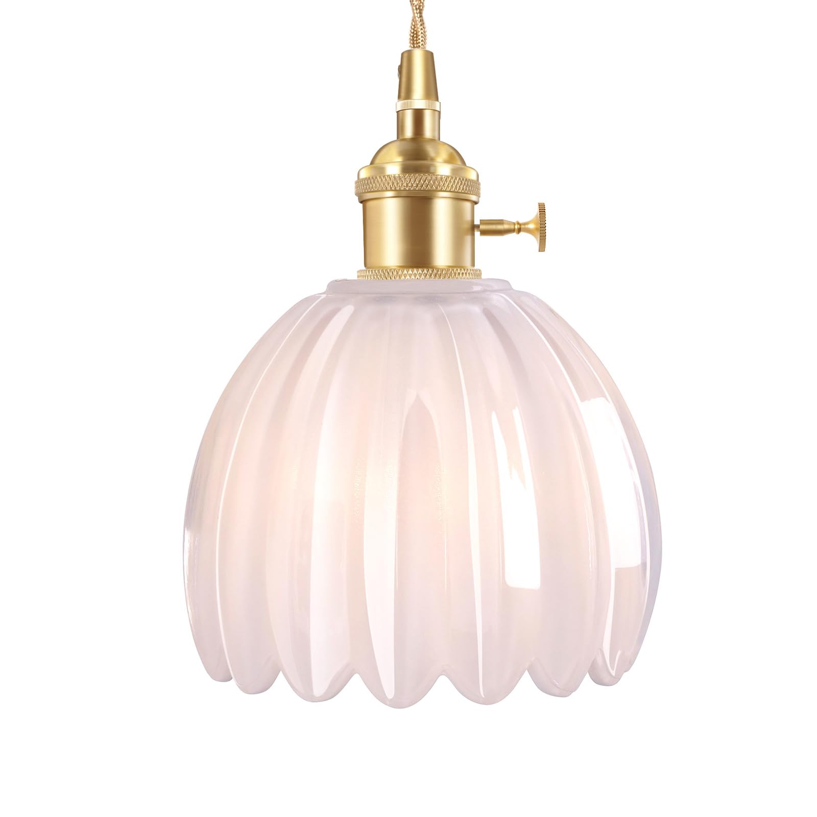 Retro lampa ścienna z białym szklanym kloszem Regulowany łańcuch Nowoczesna lampa ścienna z przełącznikiem obrotowym Żarówka w zestawie