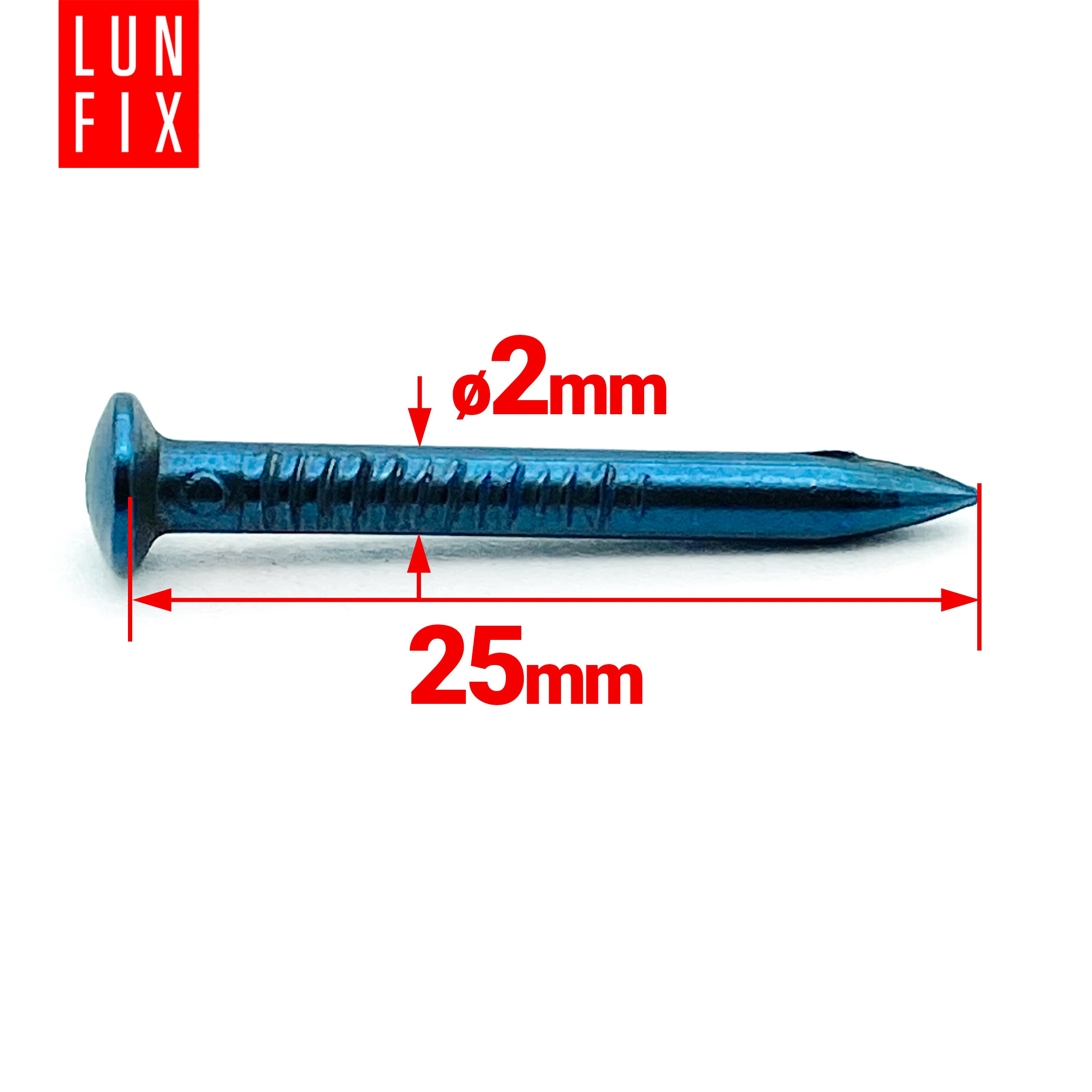 Gwoździe niebieszczone 2x25 mm 100szt. - 2