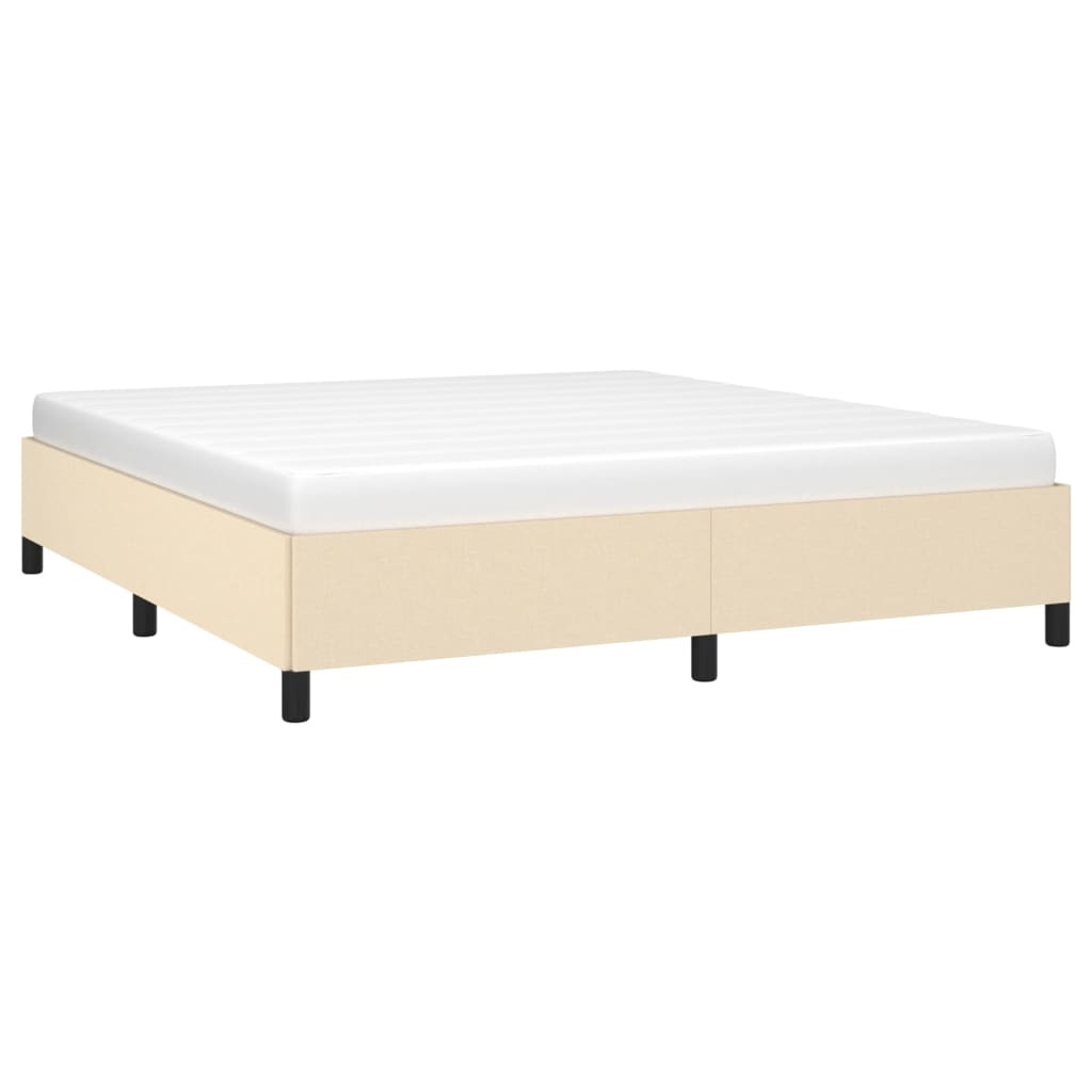 Cadre de lit sans matelas crème 180 x 200 cm en tissu - 3