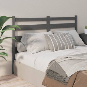 Tête De Lit En Bois Massif De Pin – Gris – Dimensions 144x3x81 Cm