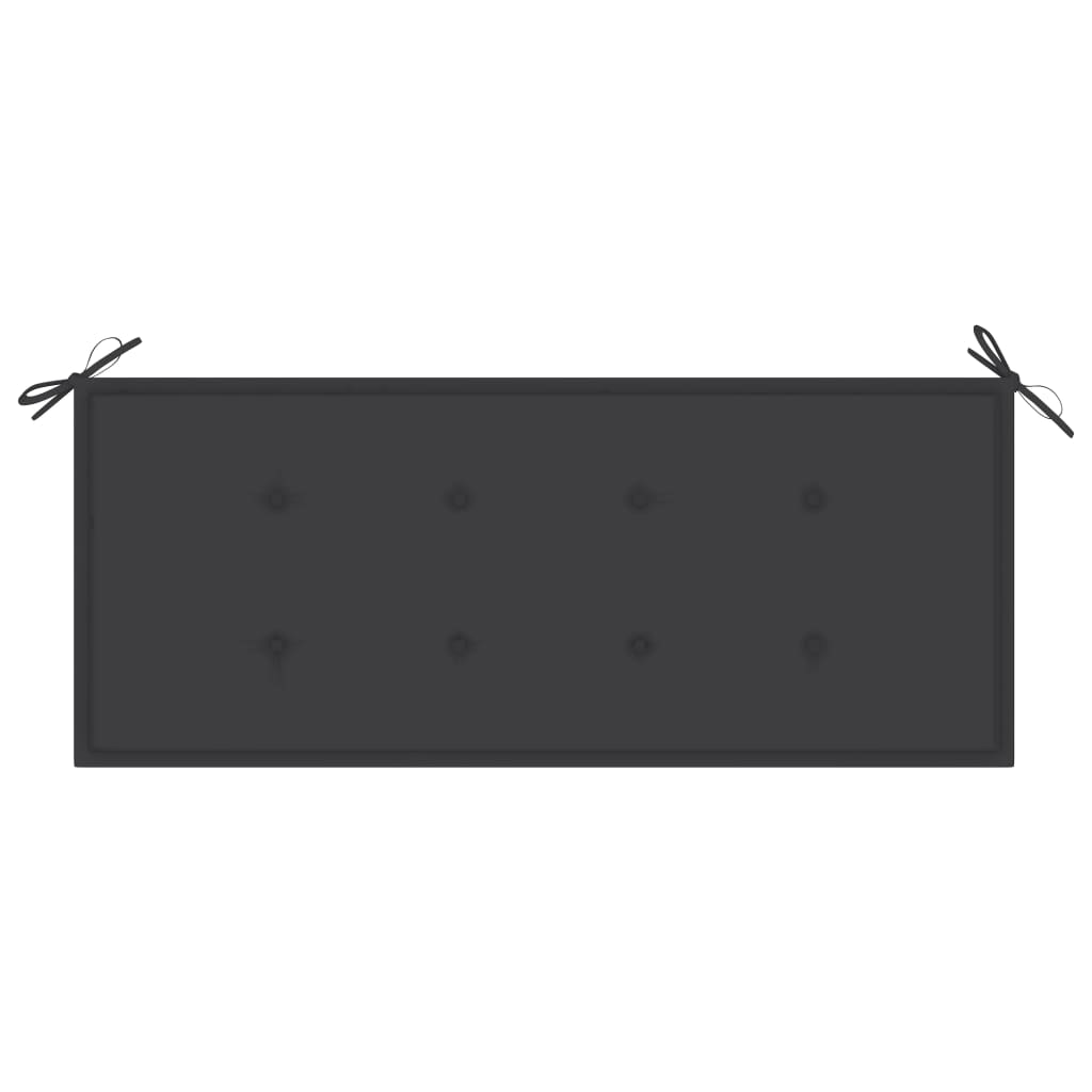 Banc de jardin empilable et coussin 128,5cm Bois de teck massif 14 - 5